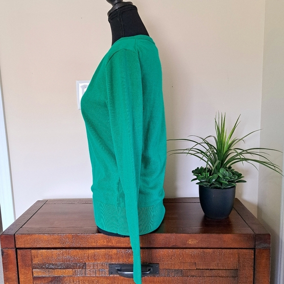 Calvin Klein Jeans V-Neck Sweater Women's Small Green Colorful Knit Top NWT - Picture 5 of 12